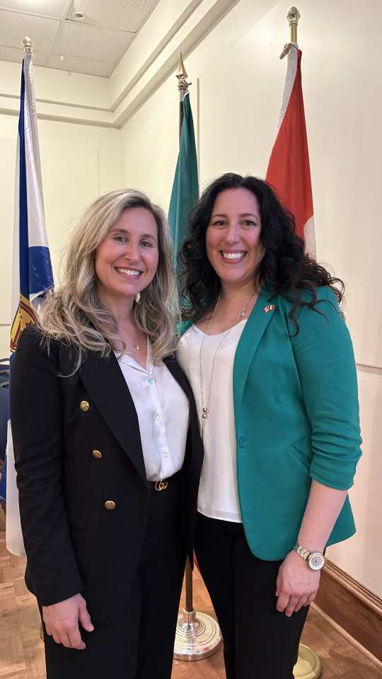 ICCA NS President and Consul for Italy Honorary Consul to Italy for the Maritimes, Marilisa Benigno and ICCA-NS President, Sandra Gardin