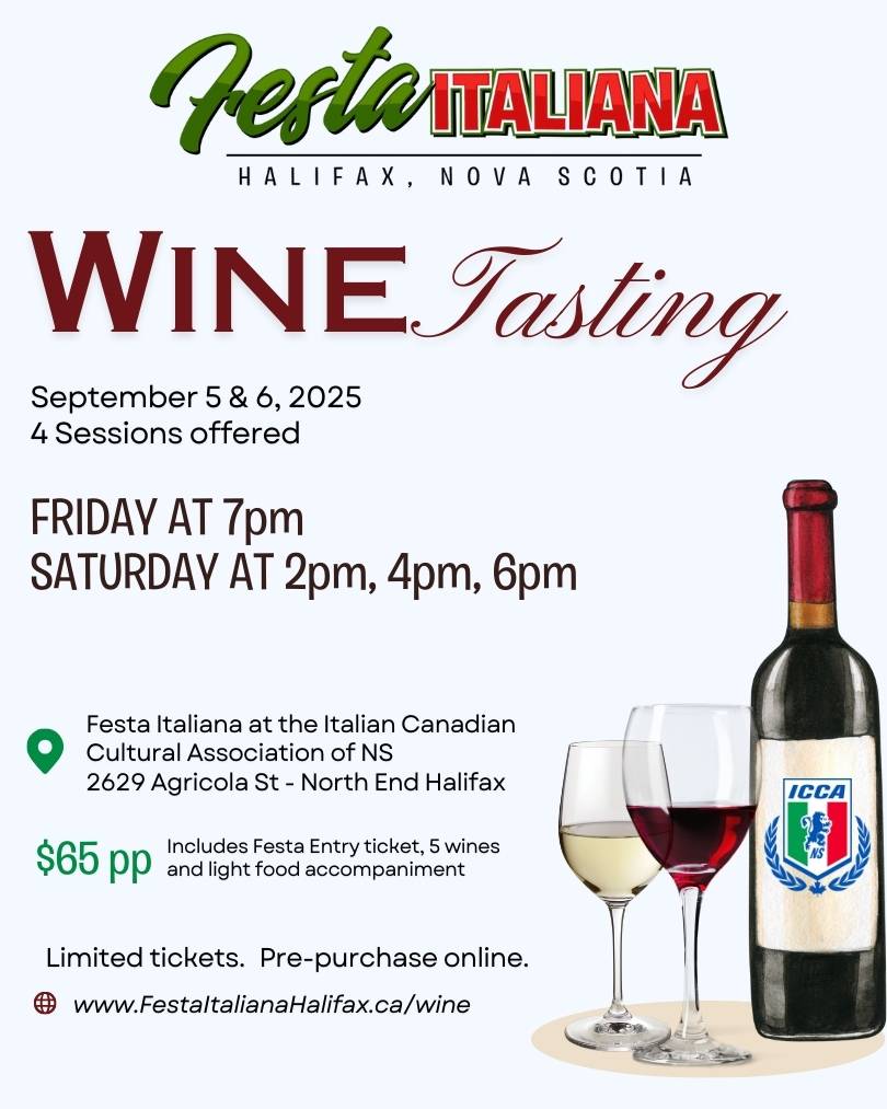 FEsta Wine tasting poster Italian Festival in Halifax NS - wine tasting